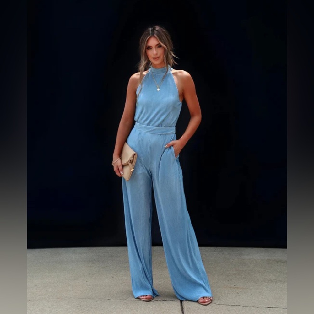 Naya Pocketed Plisse Jumpsuit